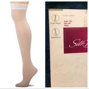 NWT white thigh high stockings vintage